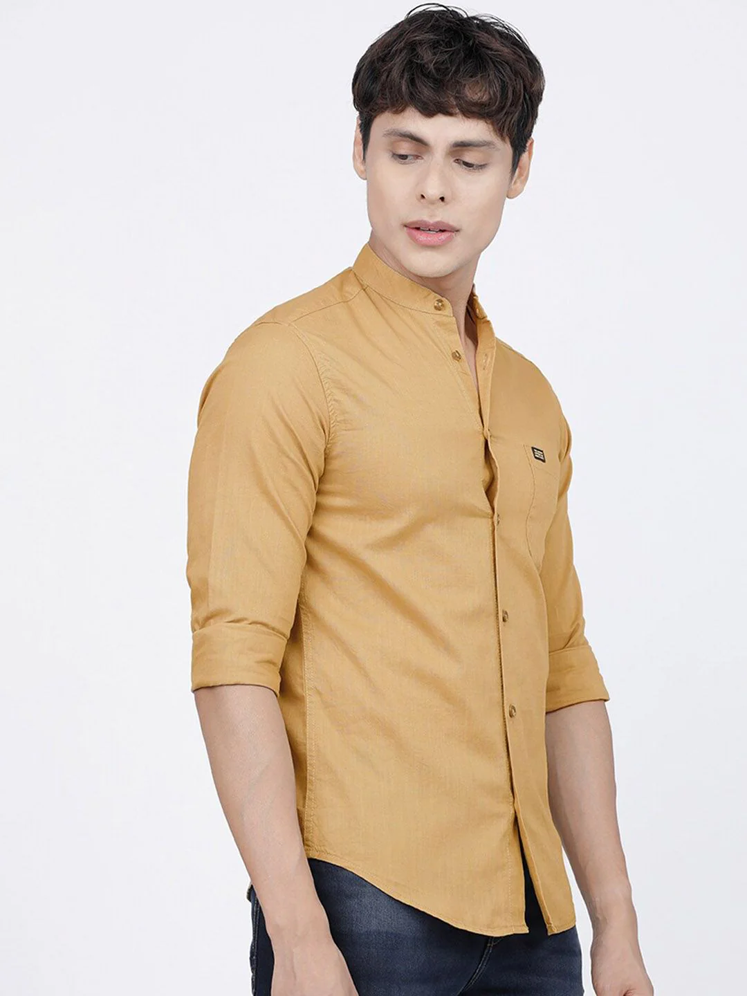 The Indian Garage Co Men Khaki Pure Cotton Casual Shirt - Image 3