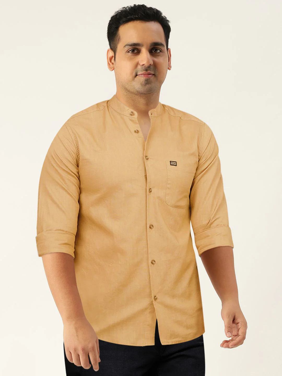 The Indian Garage Co Men Khaki Pure Cotton Casual Shirt - Image 7
