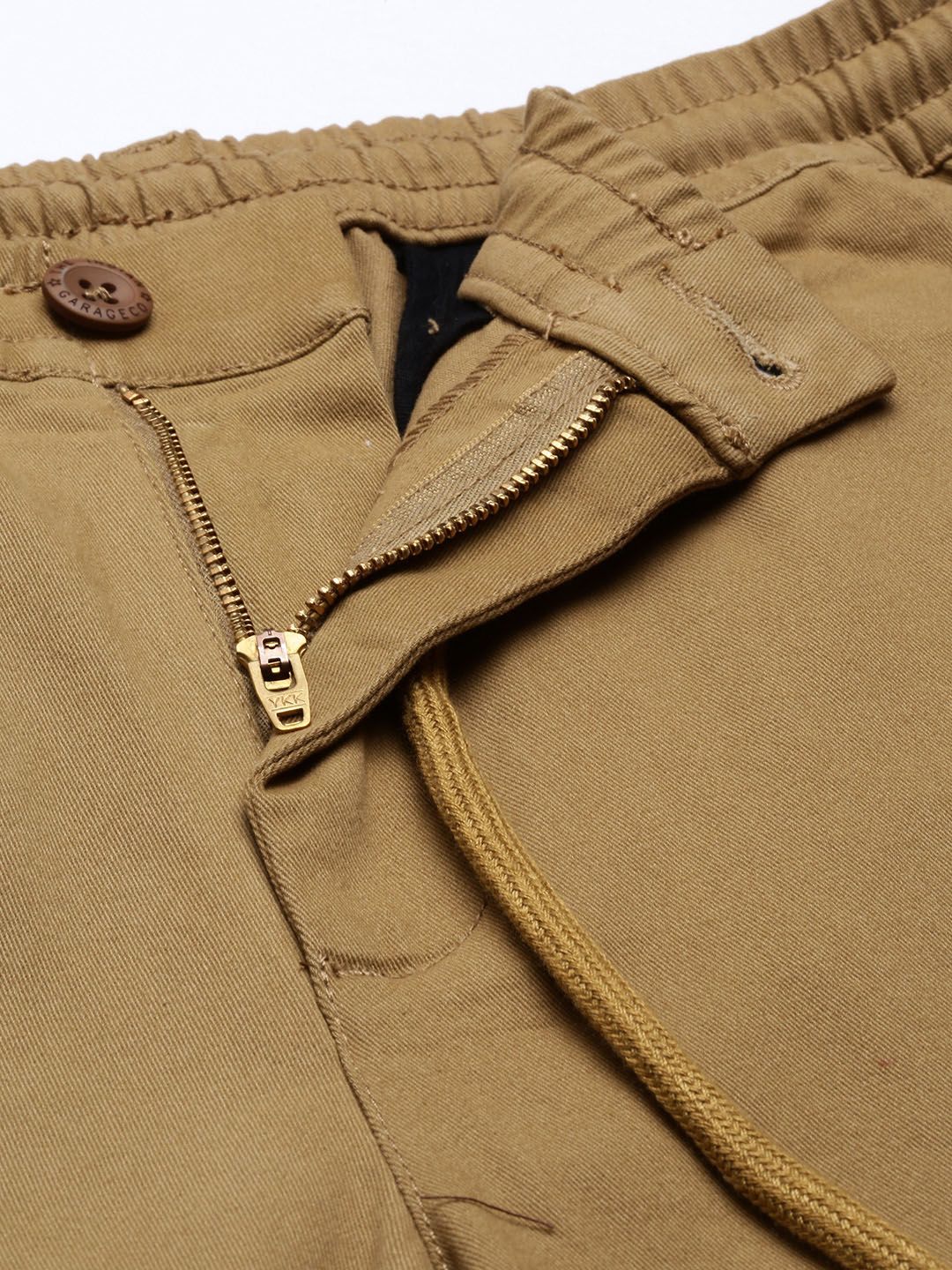 The Indian Garage Co Men Khaki Slim Fit Chinos Trousers - Image 4