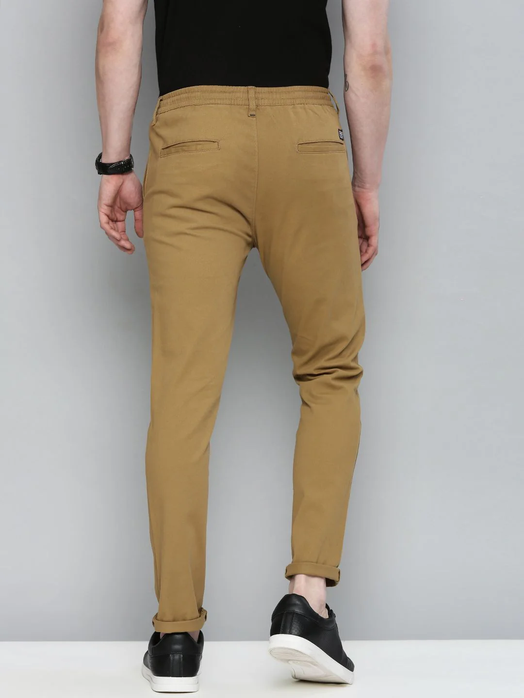 The Indian Garage Co Men Khaki Slim Fit Chinos Trousers - Image 5