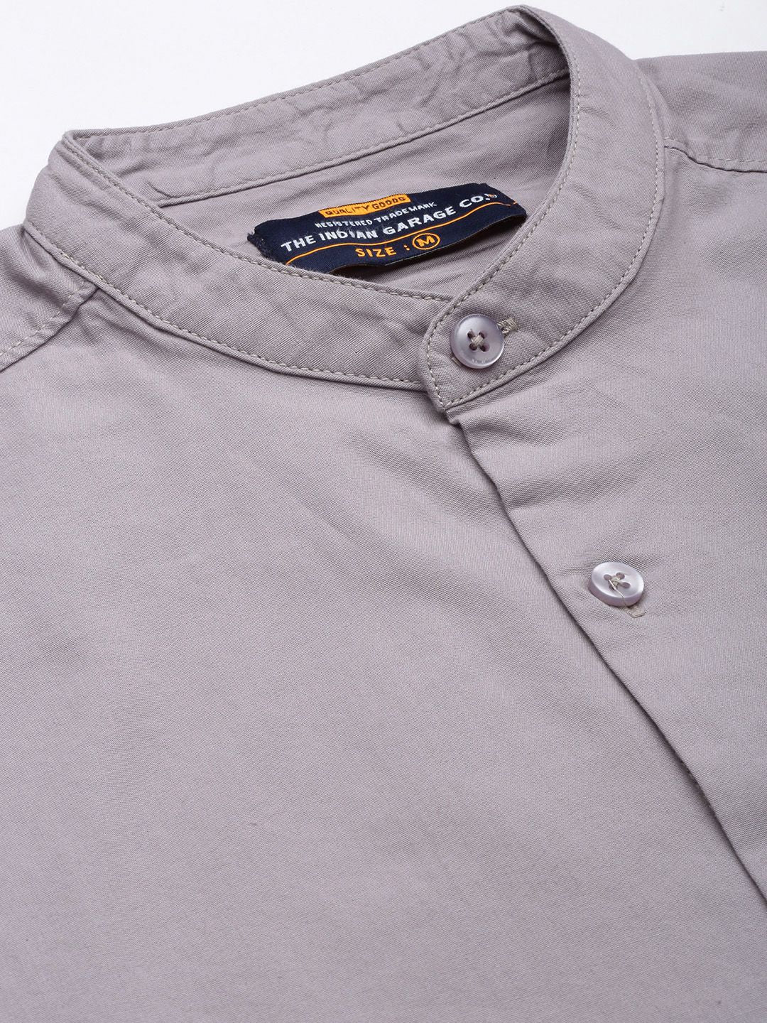The Indian Garage Co Men Lavender Solid Pure Cotton Casual Shirt - Image 2