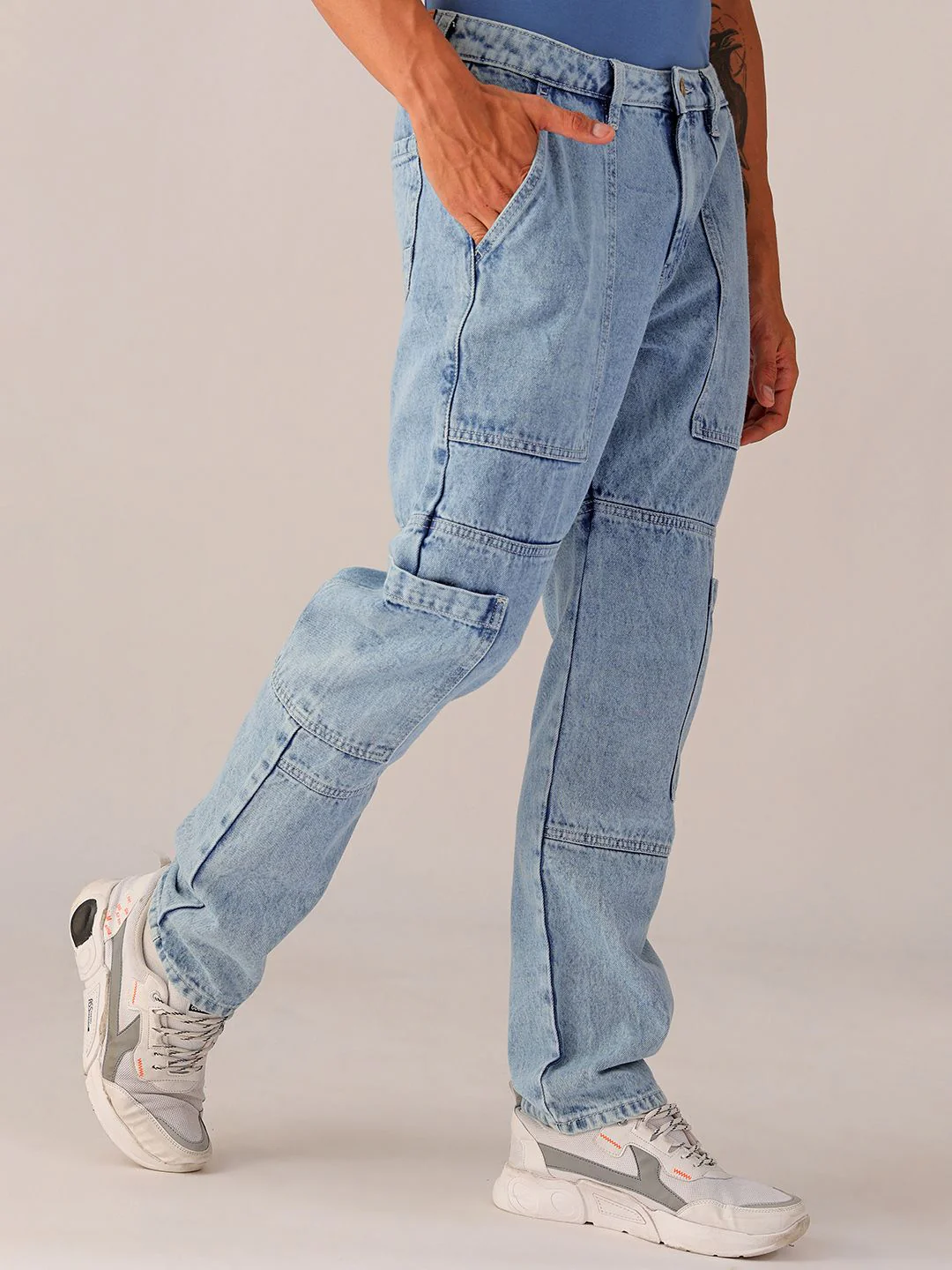 The Indian Garage Co Men Tapered Fit Light Fade Jeans - Image 2