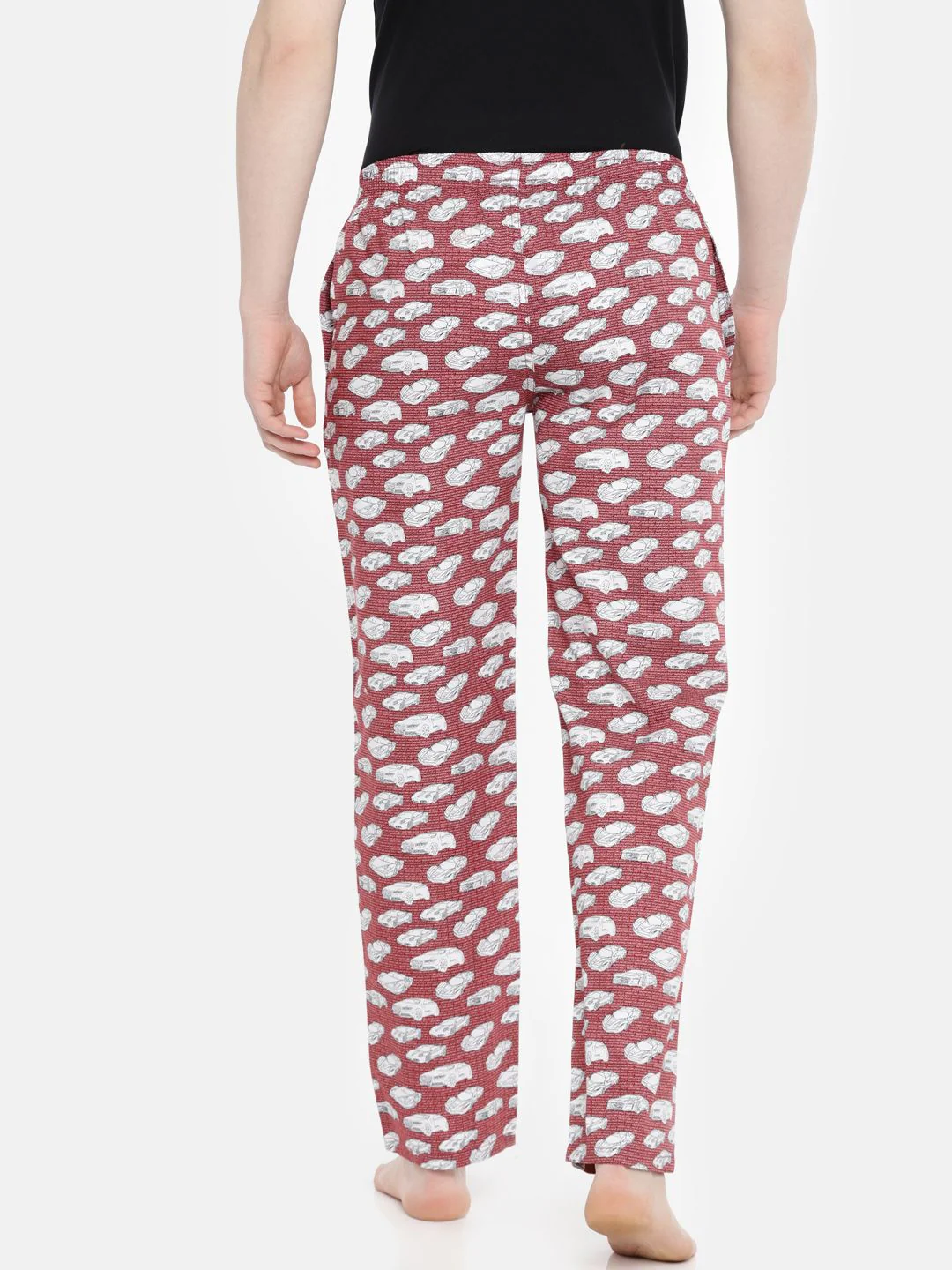The Indian Garage Co Men Maroon & White Printed Lounge Pants SP18-LNGE03-06 - Image 5