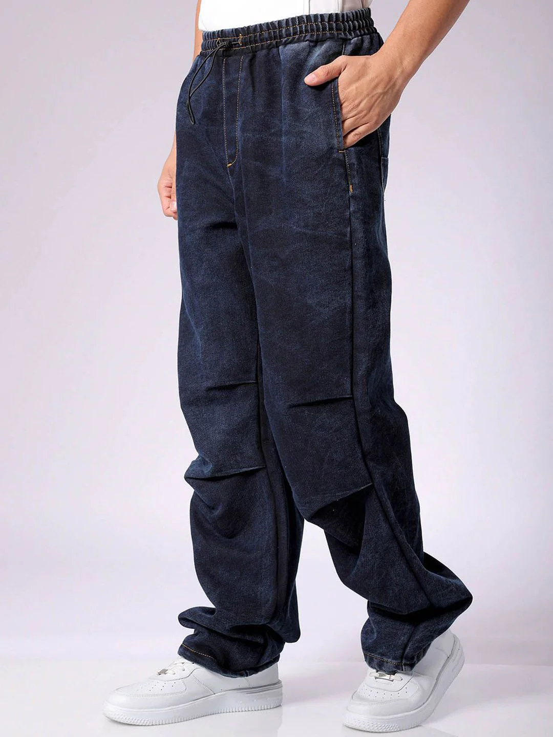 The Indian Garage Co Men Mid Rise Baggy Tapered Fit Utility Denim Jogger - Image 3
