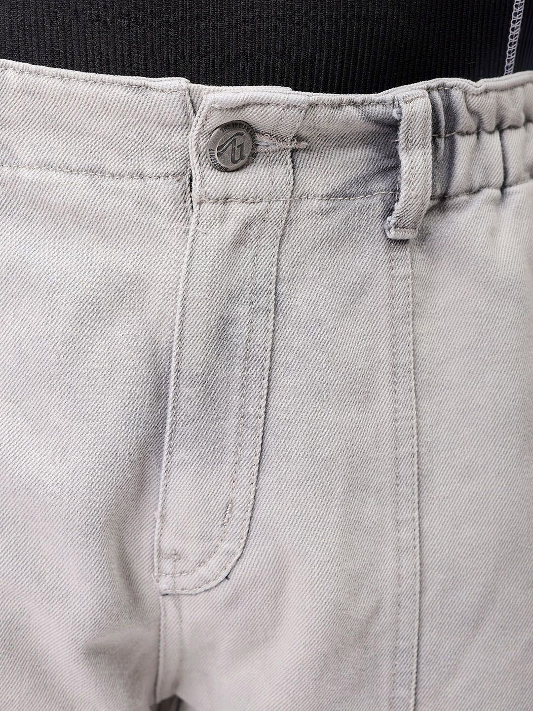 The Indian Garage Co Men Mid Rise Clean Look Wide Leg Relaxed Baggy Fit Cargo Jeans - Image 6