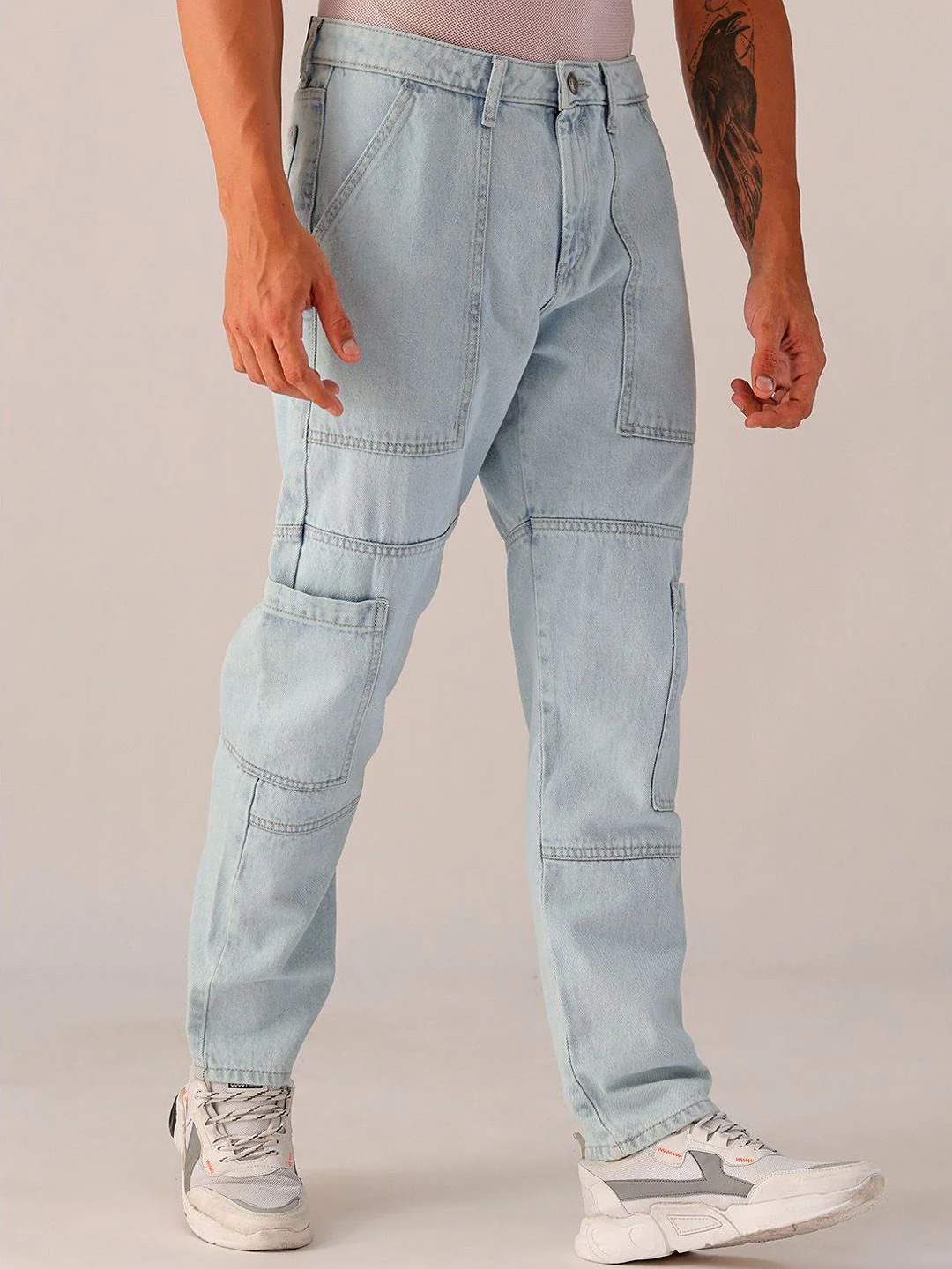 The Indian Garage Co. Men Mid Rise Heavy Fade Clean Look Jeans - Image 2