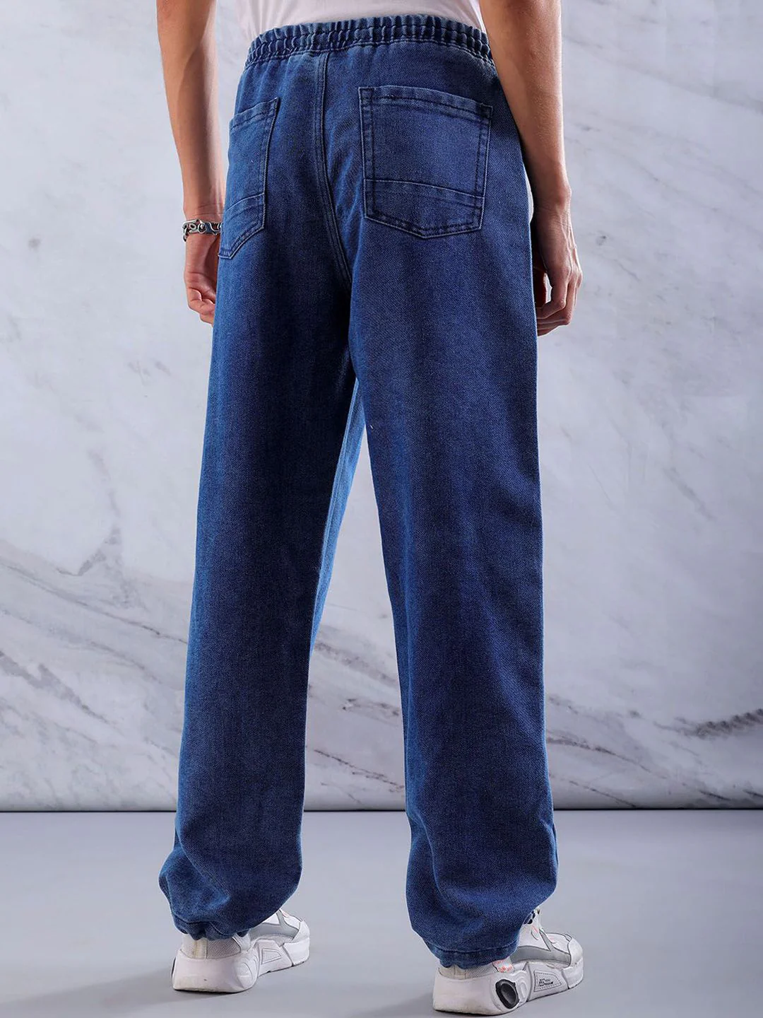 The Indian Garage Co Men Mid-Rise Relaxed Fit Drawstring Slash Knee Jeans - Image 5
