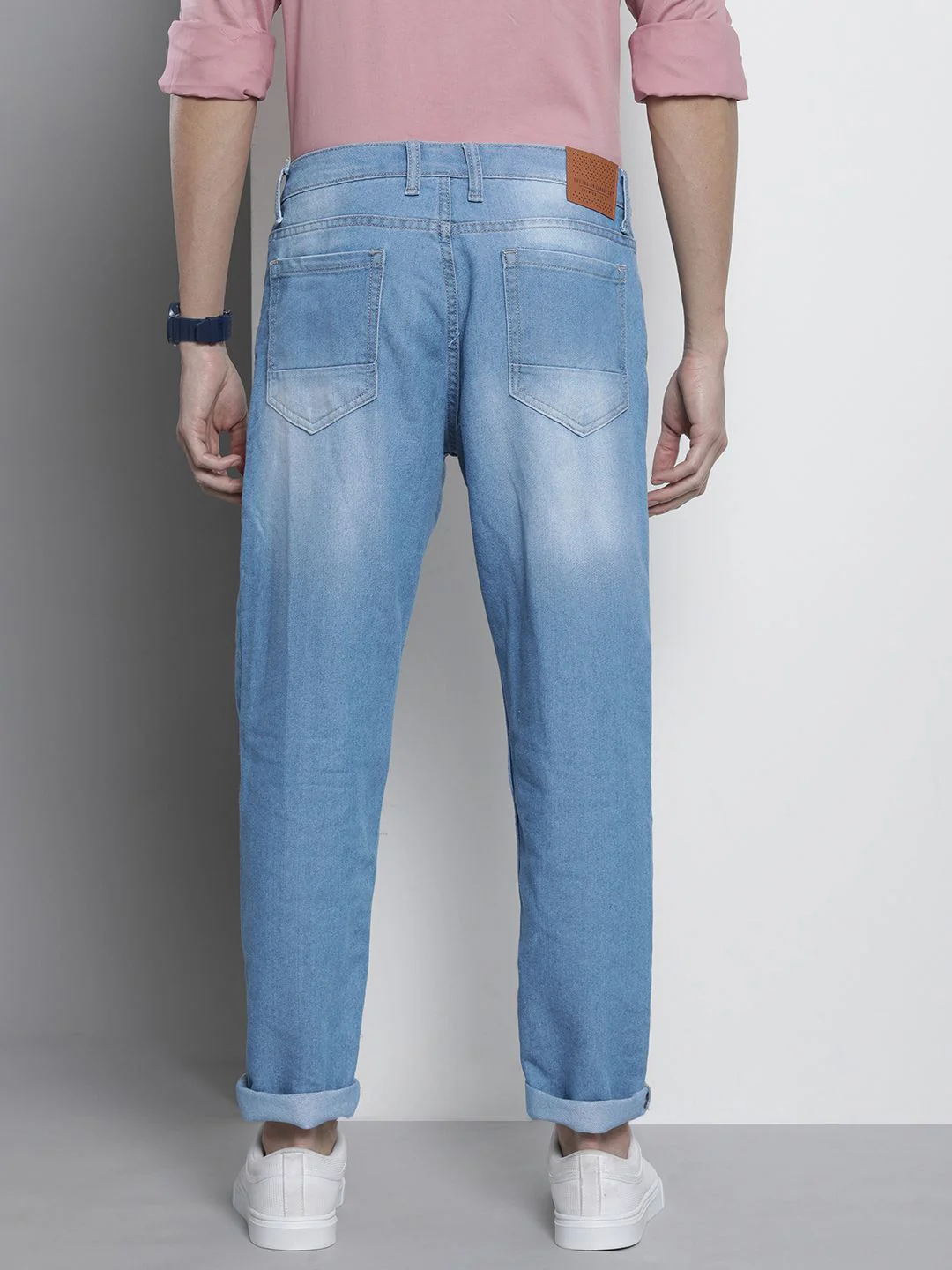 The Indian Garage Co Men Mildly Distressed Light Fade Jeans - Image 3