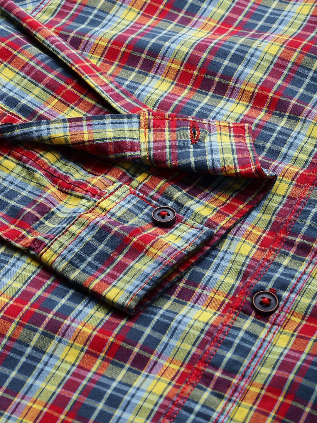 The Indian Garage Co Men Multicoloured Slim Fit Checked Casual Shirt - Image 3