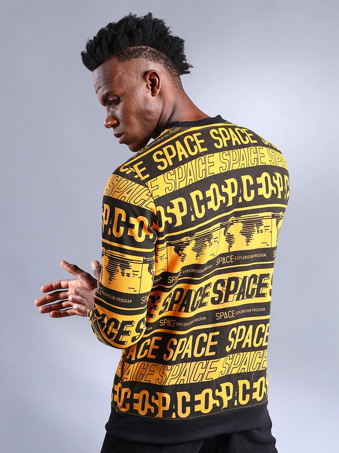 The Indian Garage Co Men Mustard Printed Sweatshirt - Image 5