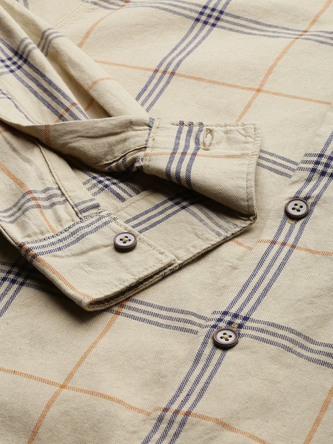 The Indian Garage Co Men Mustard Yellow Checked Casual Shirt - Image 3