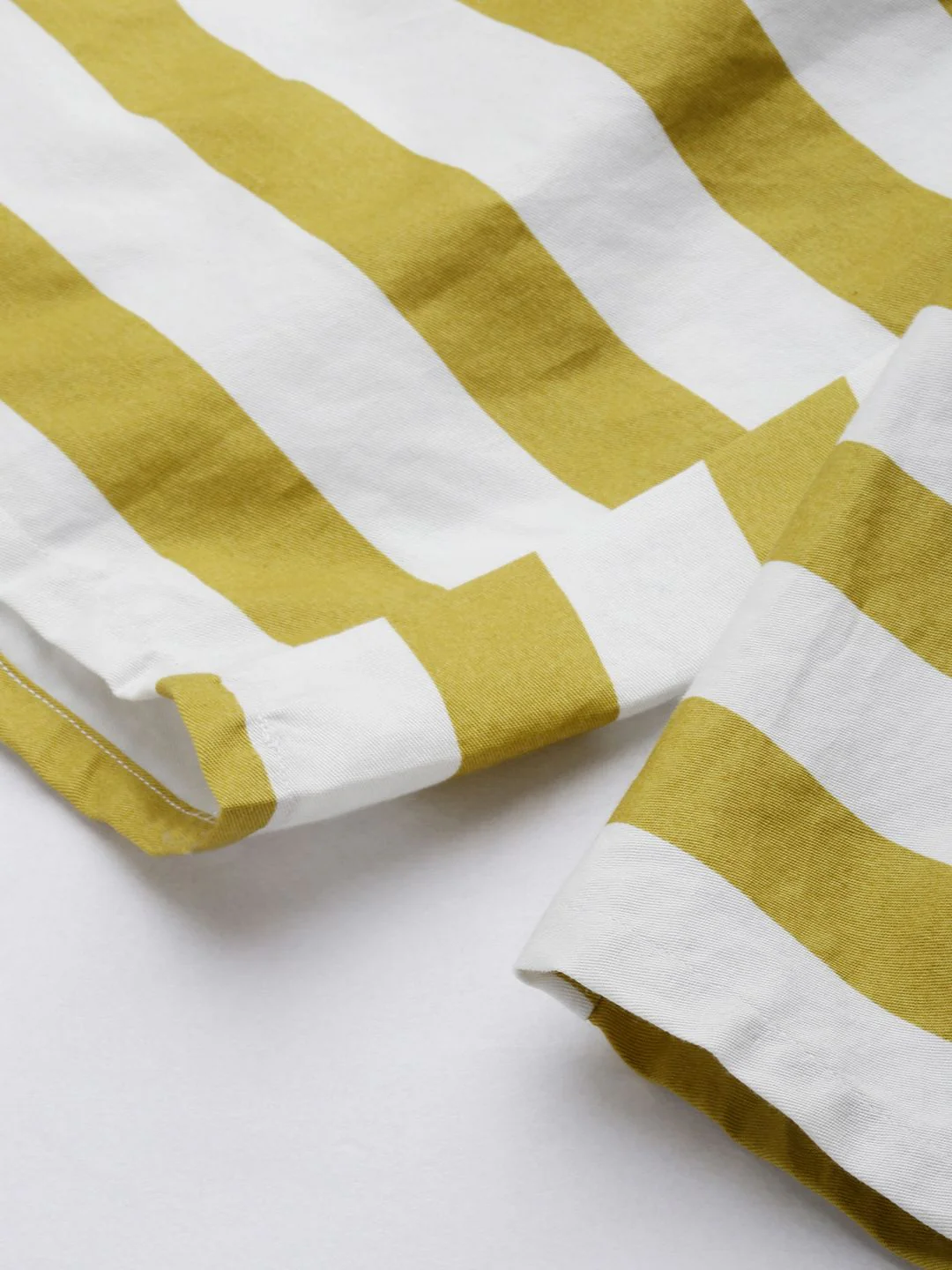 The Indian Garage Co Men Mustard Yellow & White Striped Pure Cotton Boxers 1120-BXR10-15 - Image 6
