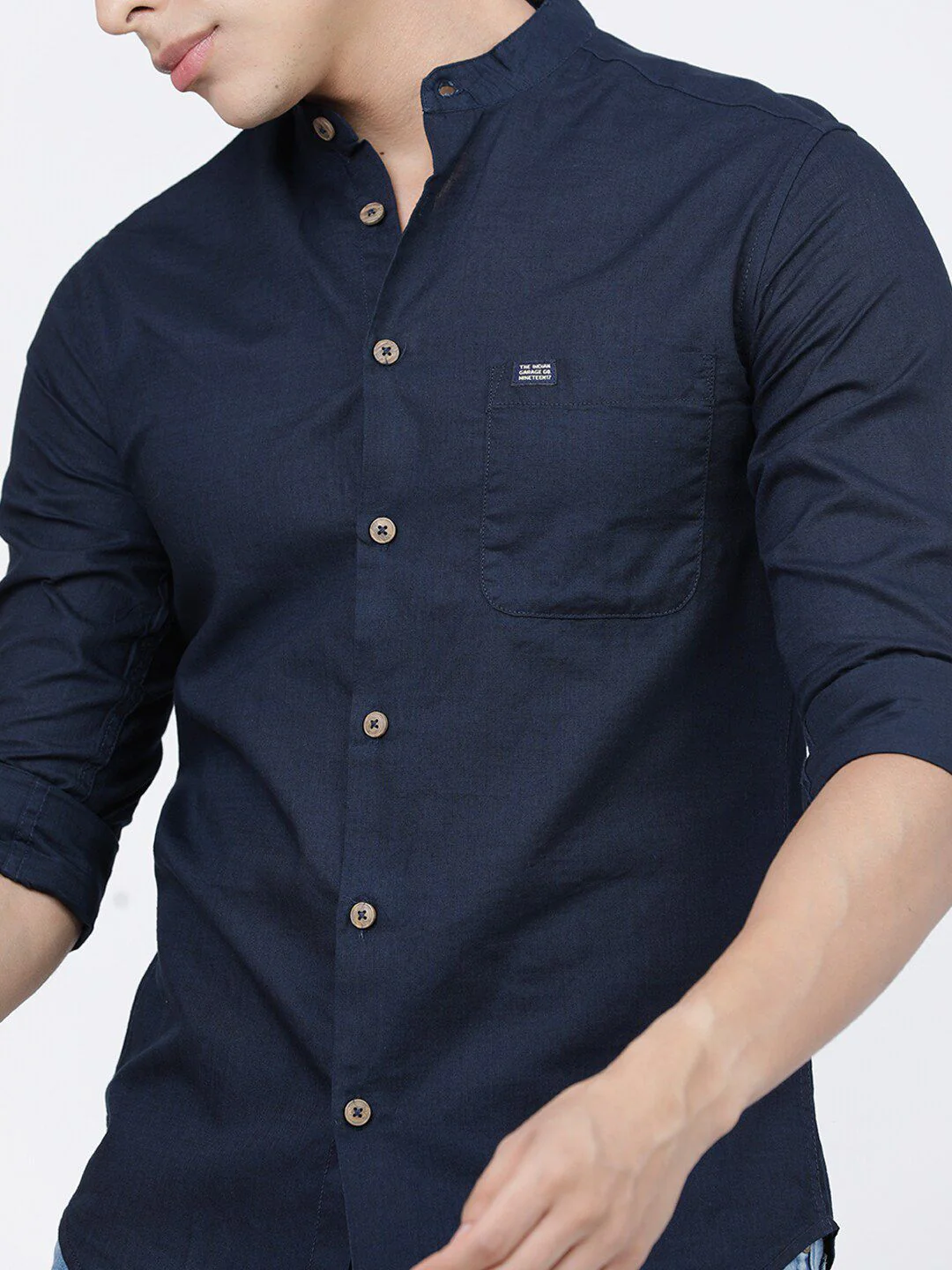 The Indian Garage Co Men Navy Blue Casual Shirt - Image 2
