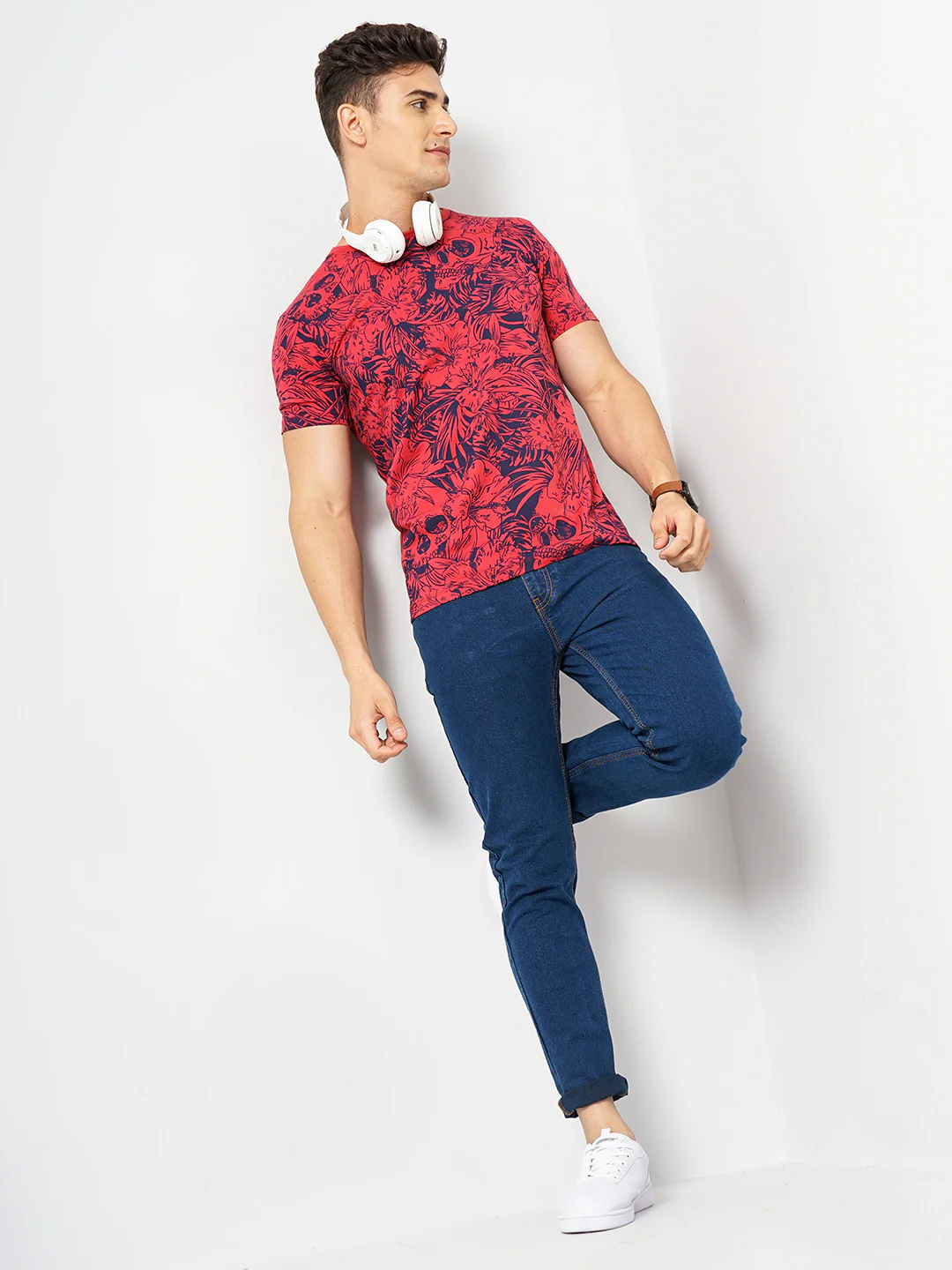 The Indian Garage Co Men Navy Blue Mid-Rise Slim Fit Clean Look Stretchable Jeans - Image 4