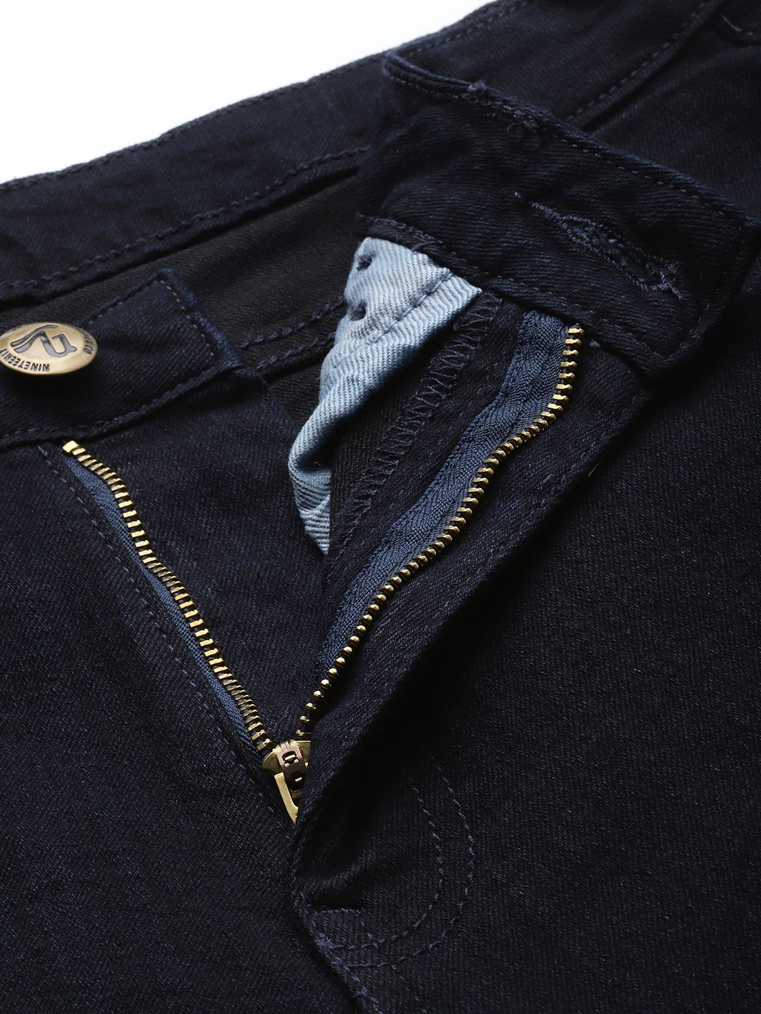 The Indian Garage Co Men Navy Blue Skinny Fit Applique Stretchable Jeans - Image 4