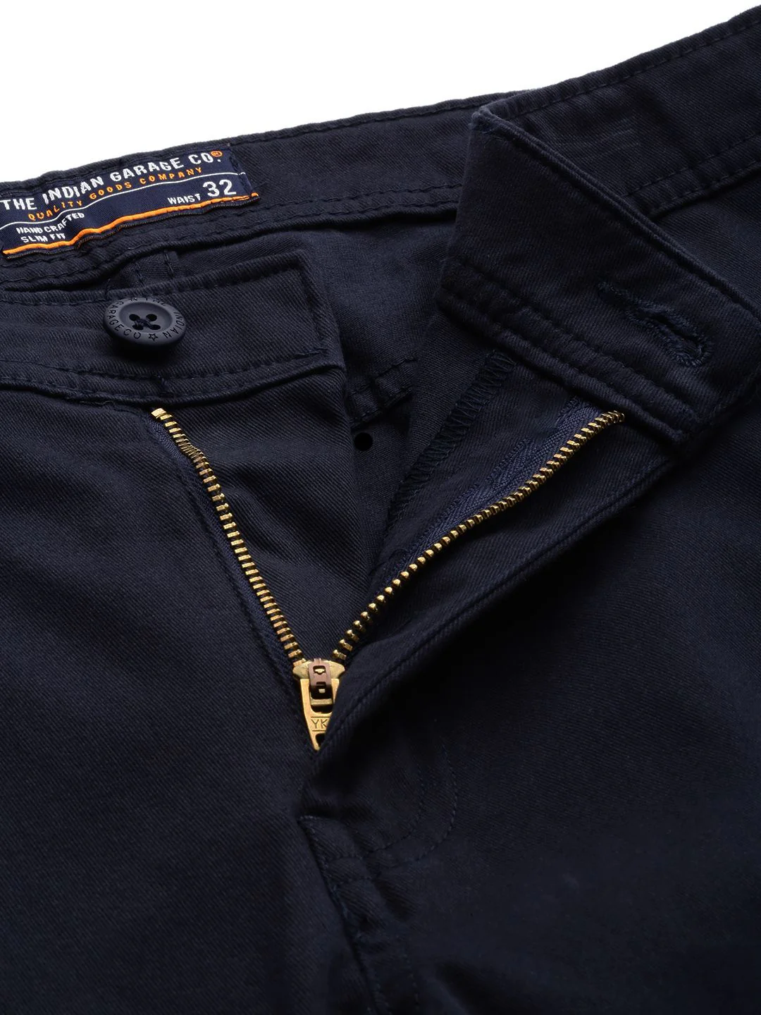 The Indian Garage Co Men Navy Blue Slim Fit Solid Chinos - Image 4