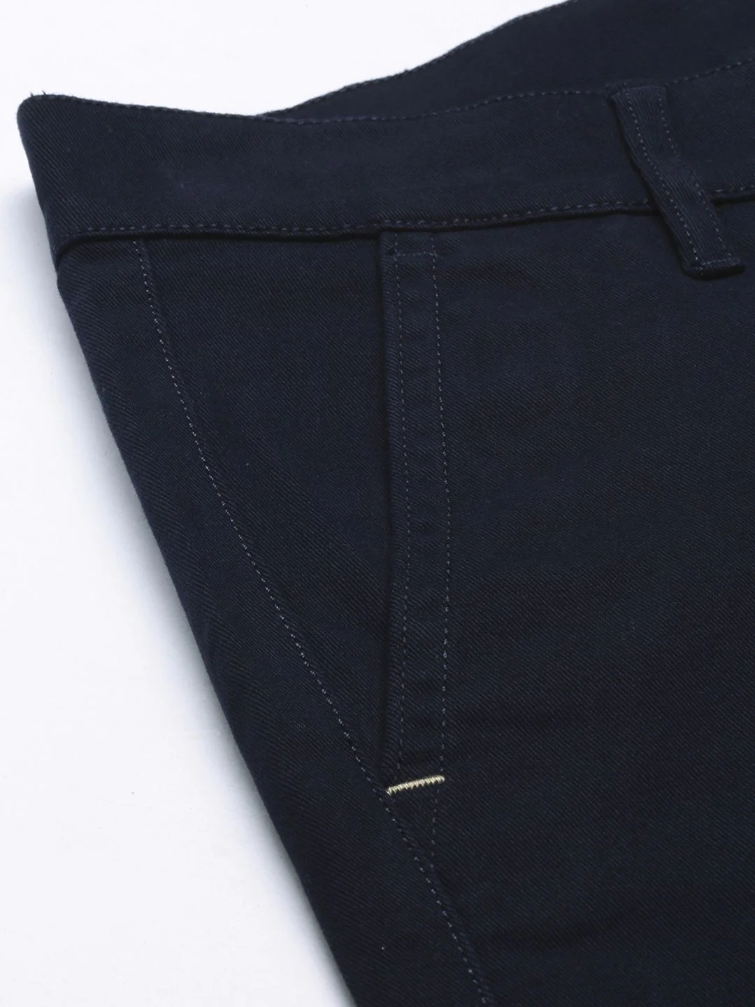The Indian Garage Co Men Navy Blue Slim Fit Trousers - Image 6