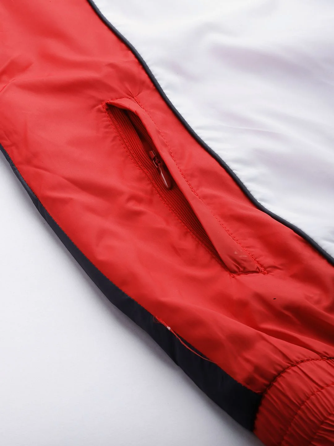 The Indian Garage Co Men Navy Blue White Colourblocked Windcheater Jacket - Image 6