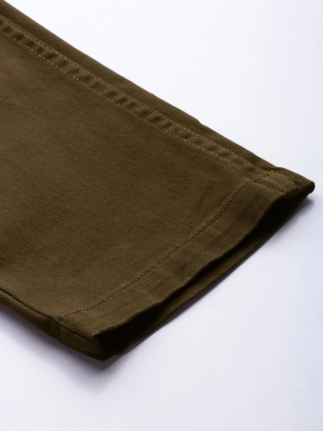 The Indian Garage Co Men Olive Brown Slim Fit Chinos Trousers - Image 7