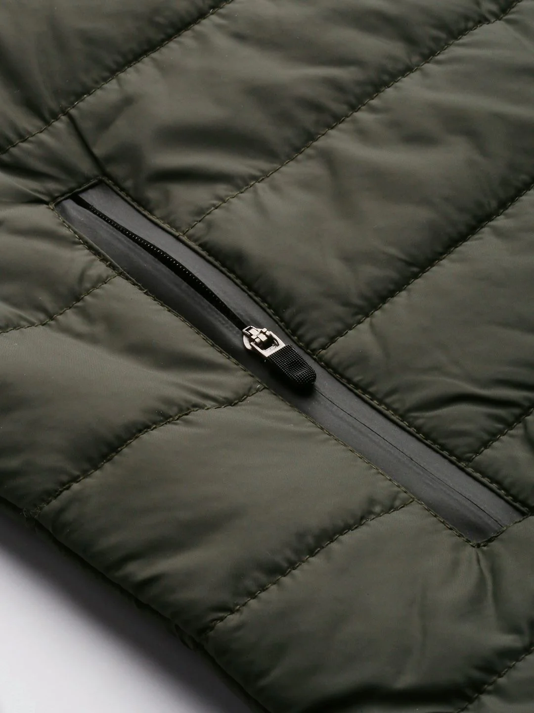 The Indian Garage Co Men Olive Green Padded Jacket - Image 6