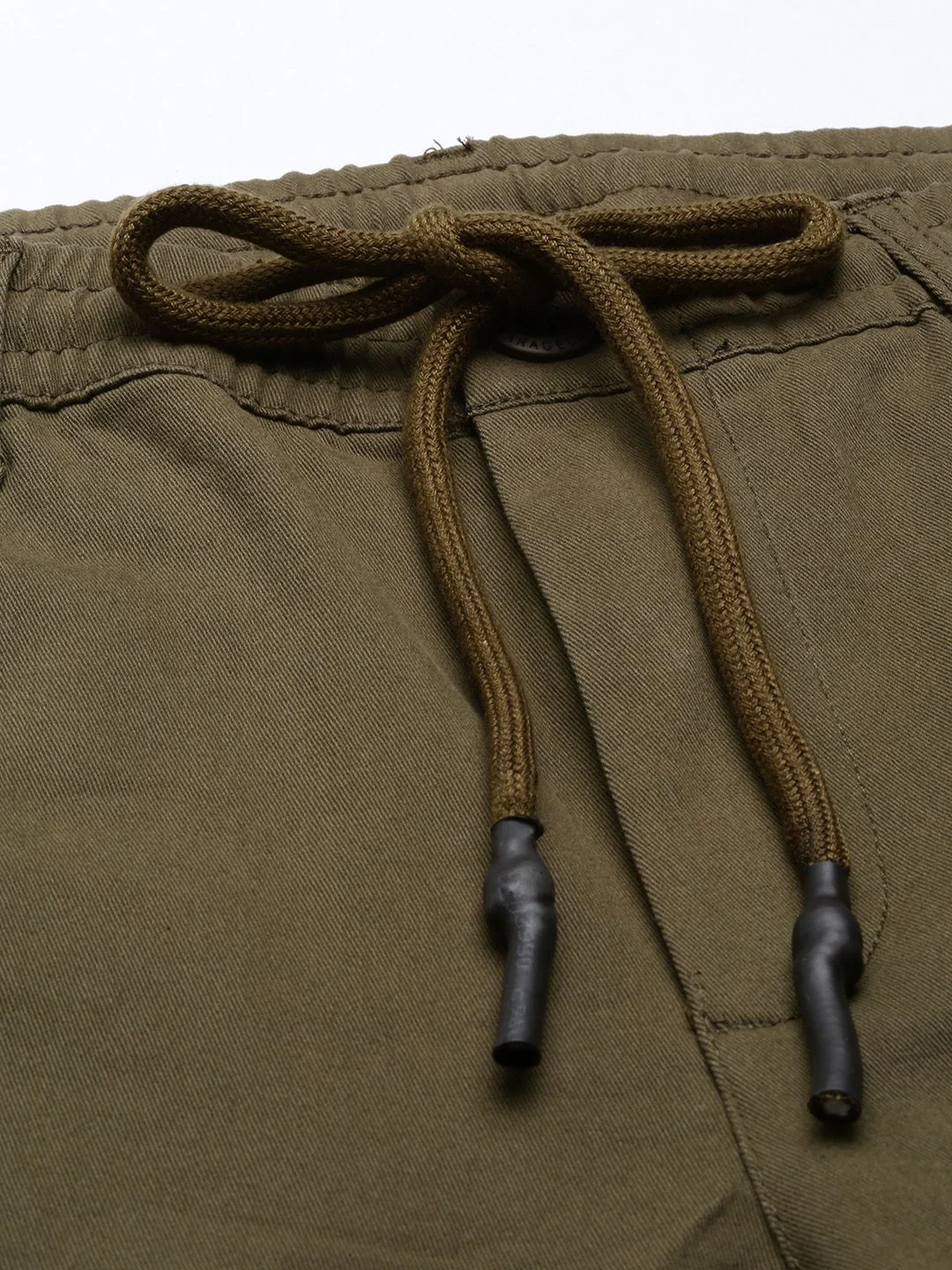 The Indian Garage Co Men Olive Green Slim Fit Chinos Trousers - Image 4