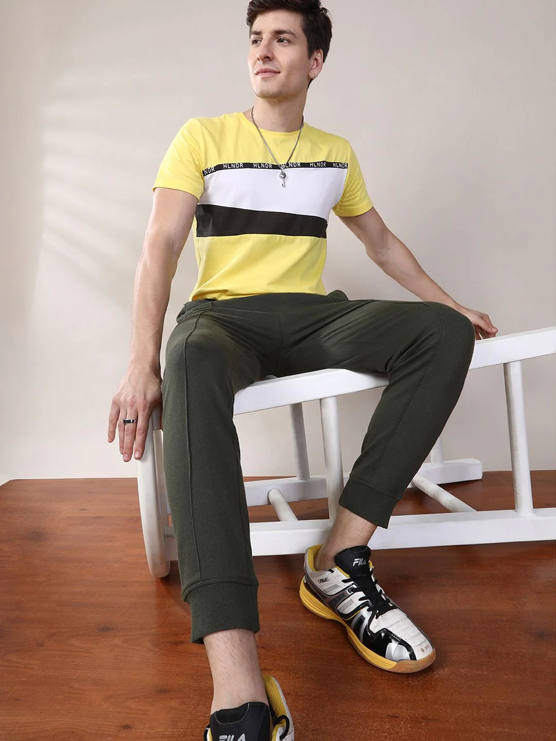 The Indian Garage Co Men Olive Solid Slim Fit Jogger - Image 3