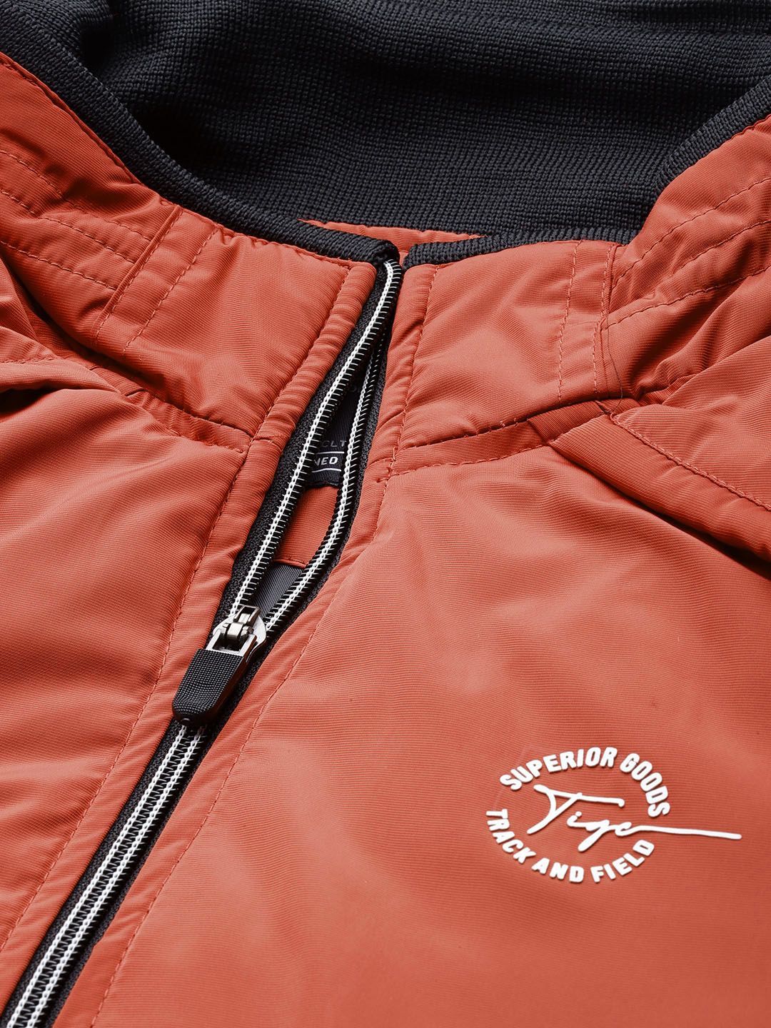 The Indian Garage Co Men Orange Solid Biker Jacket - Image 2