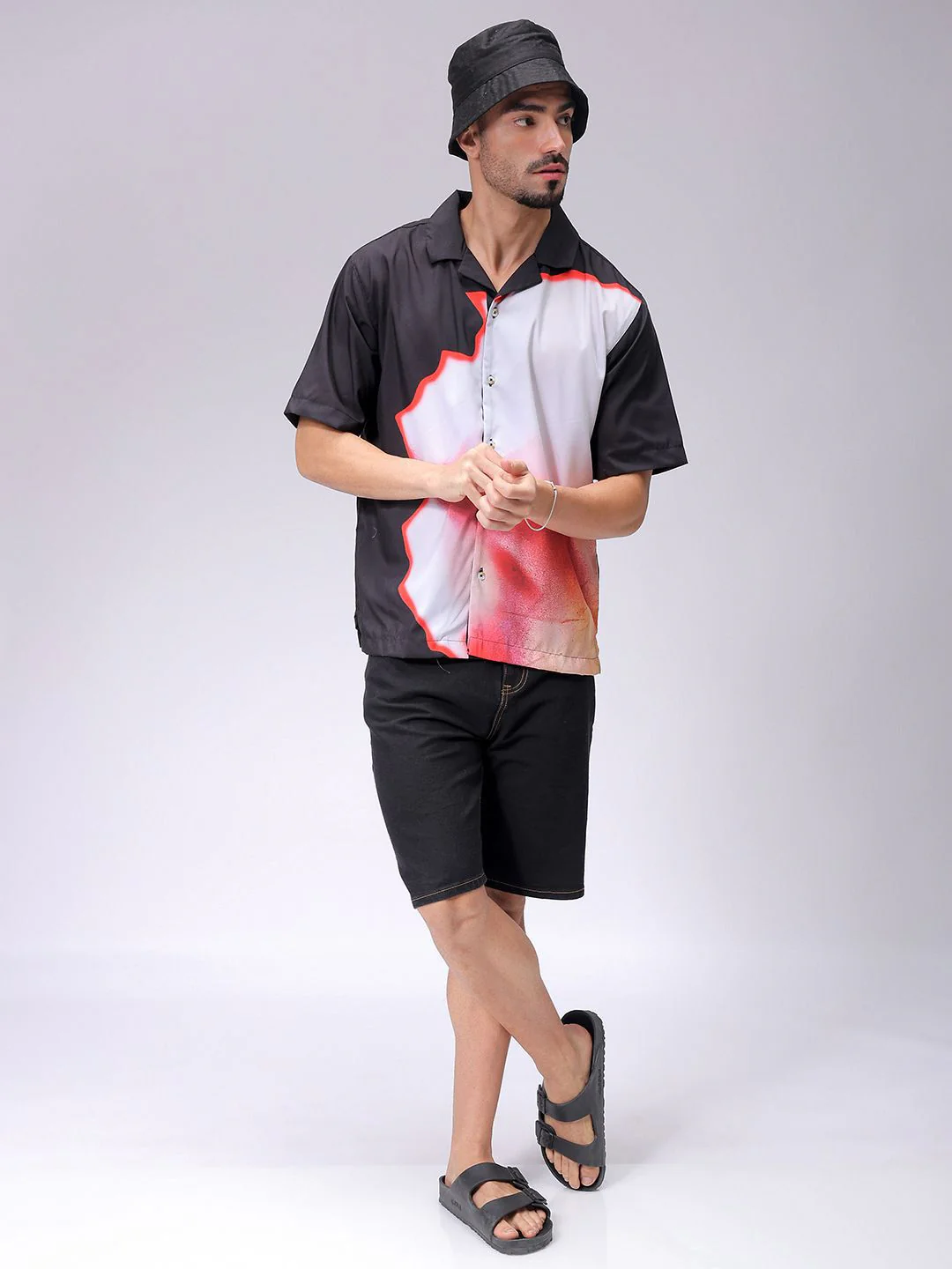 The Indian Garage Co Men Oversized Graphic Printed Resortwear Shirt - Image 2