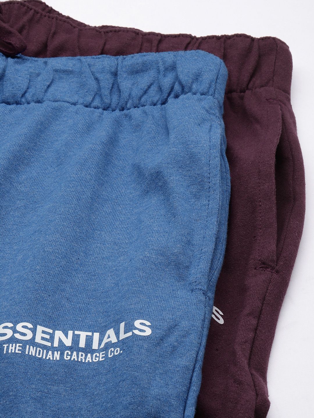 The Indian Garage Co Men Pack of 2 Blue and Maroon Printed Lounge Pants - Image 7