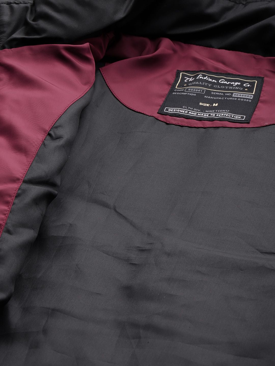 The Indian Garage Co Men Pink Black Colourblocked Padded Jacket - Image 7