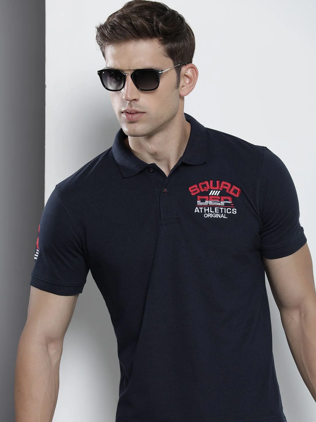 The Indian Garage Co Men Polo Collar Applique T-shirt