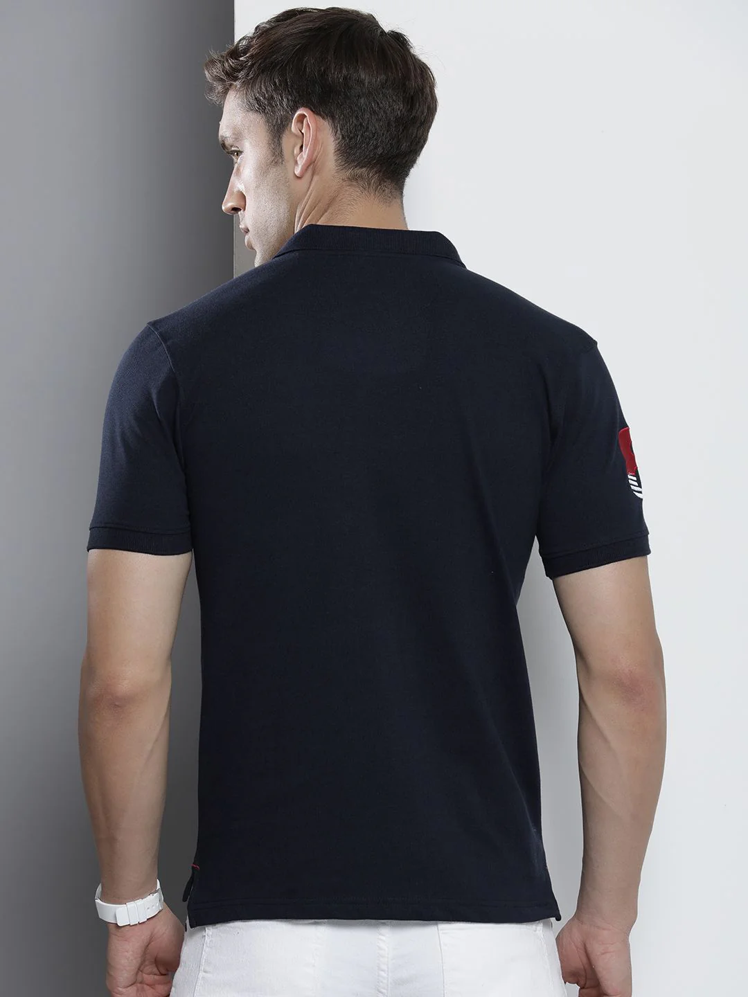 The Indian Garage Co Men Polo Collar Applique T-shirt - Image 5