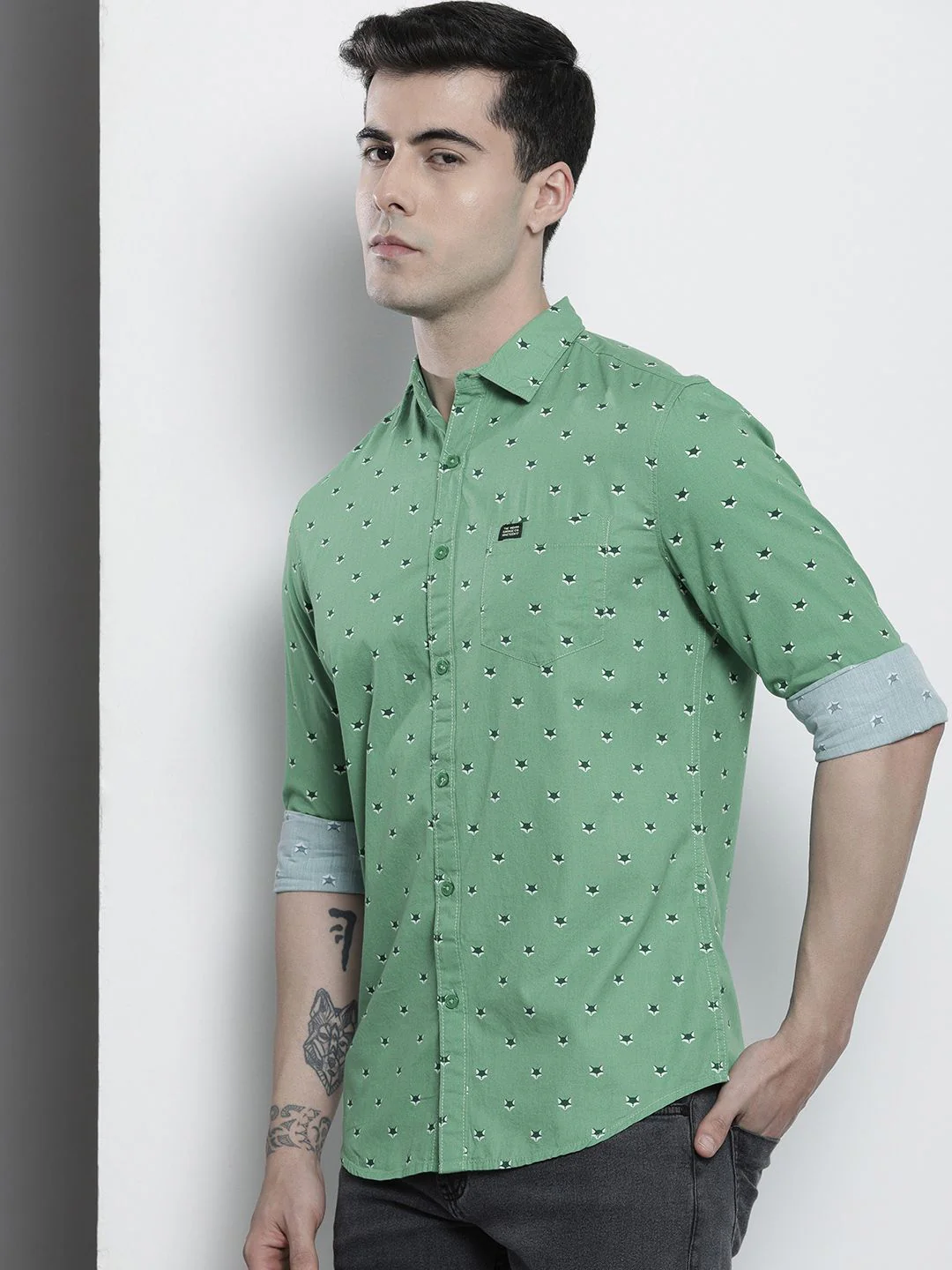 The Indian Garage Co Men Printed Cotton Casual Shirt - Image 5