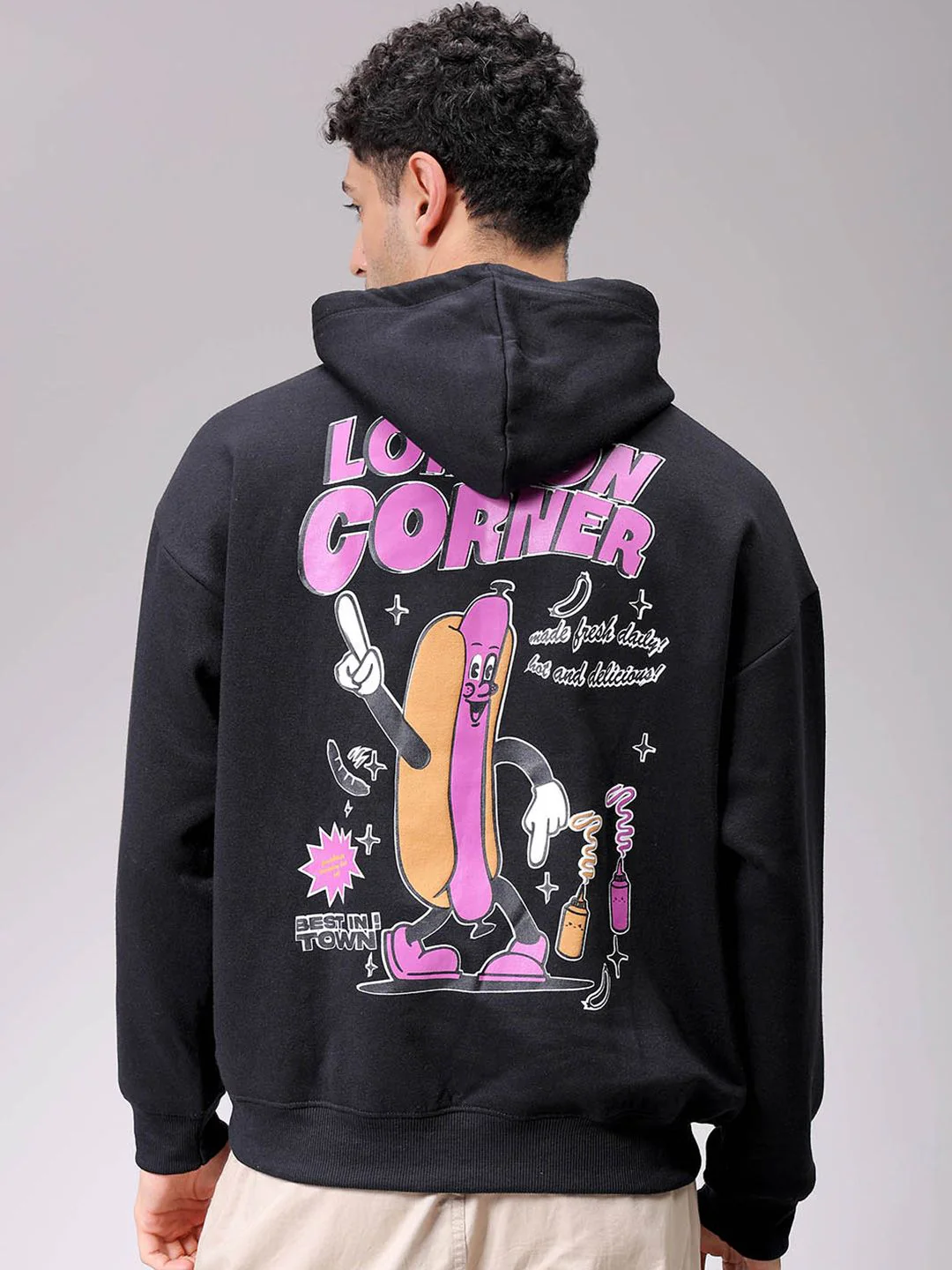 The Indian Garage Co Men Printed Hooded Sweatshirt