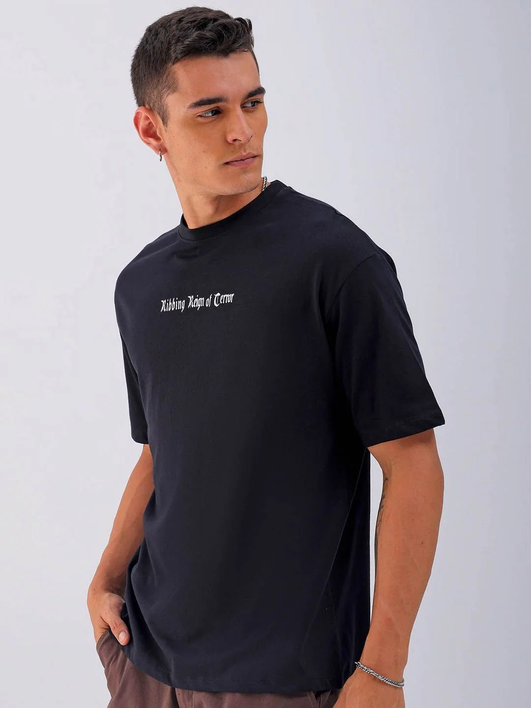The Indian Garage Co Men Printed Raw Edge Boxy T-shirt - Image 3