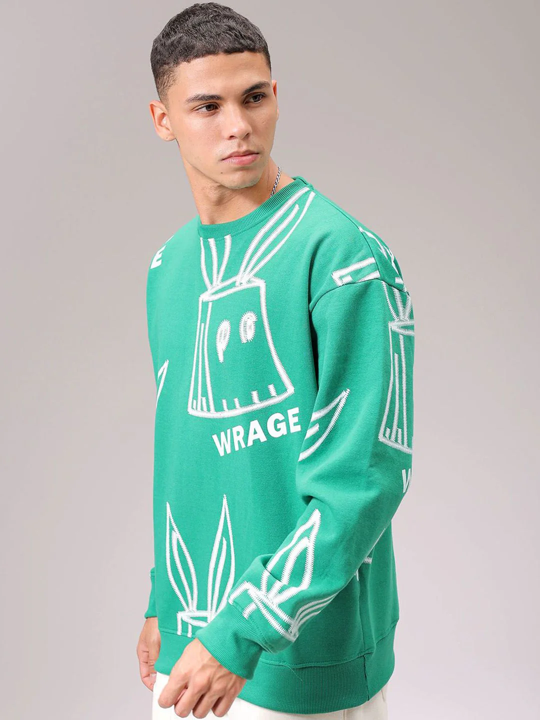 The Indian Garage Co Men Printed Round Neck Long Sleeves Pullover Sweatshirt - Image 3