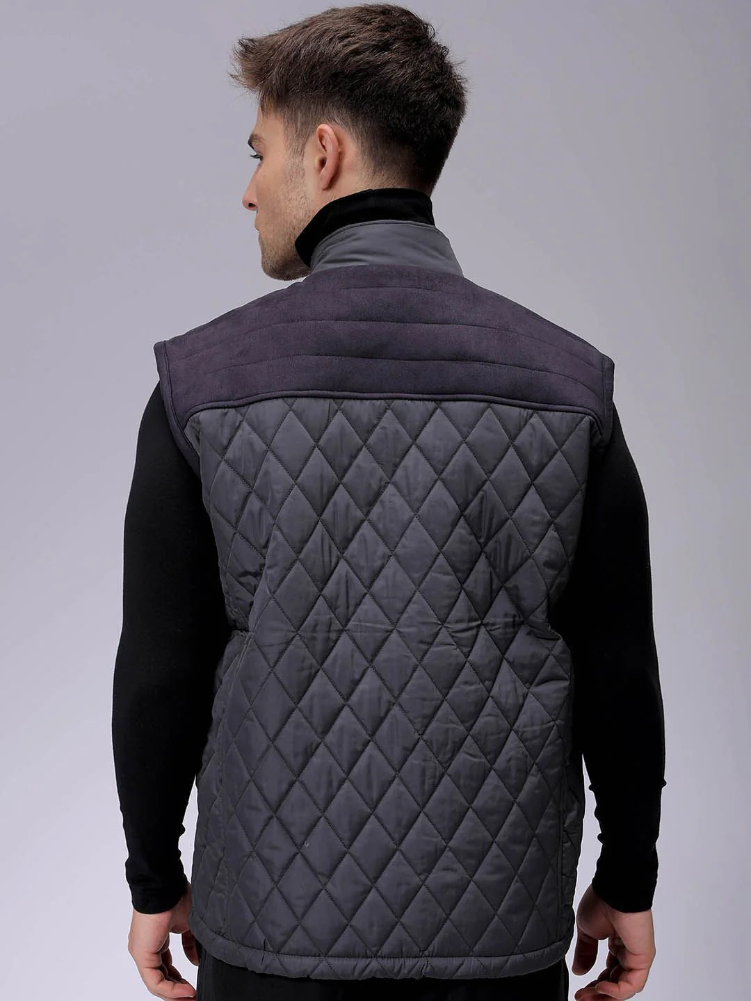 The Indian Garage Co Men Puffer Jacket with Patchwork - Image 4