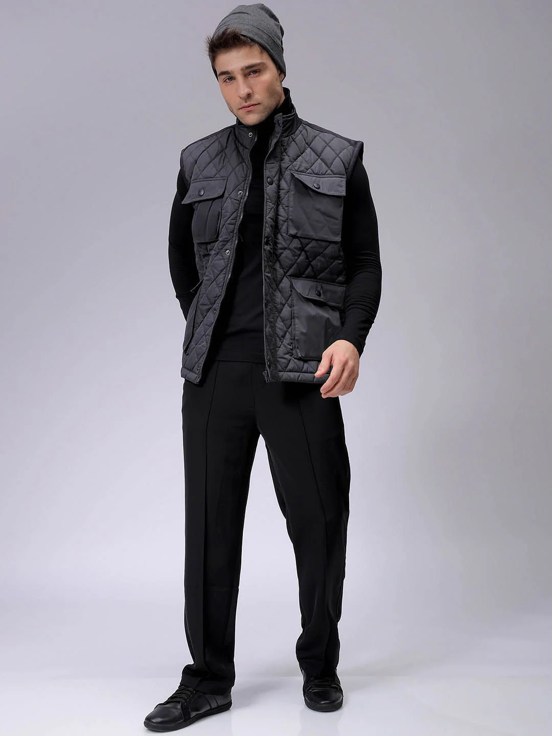 The Indian Garage Co Men Puffer Jacket with Patchwork - Image 6