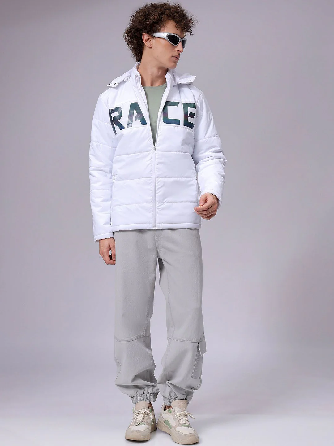 The Indian Garage Co Men Puffer Jacket with Patchwork - Image 6