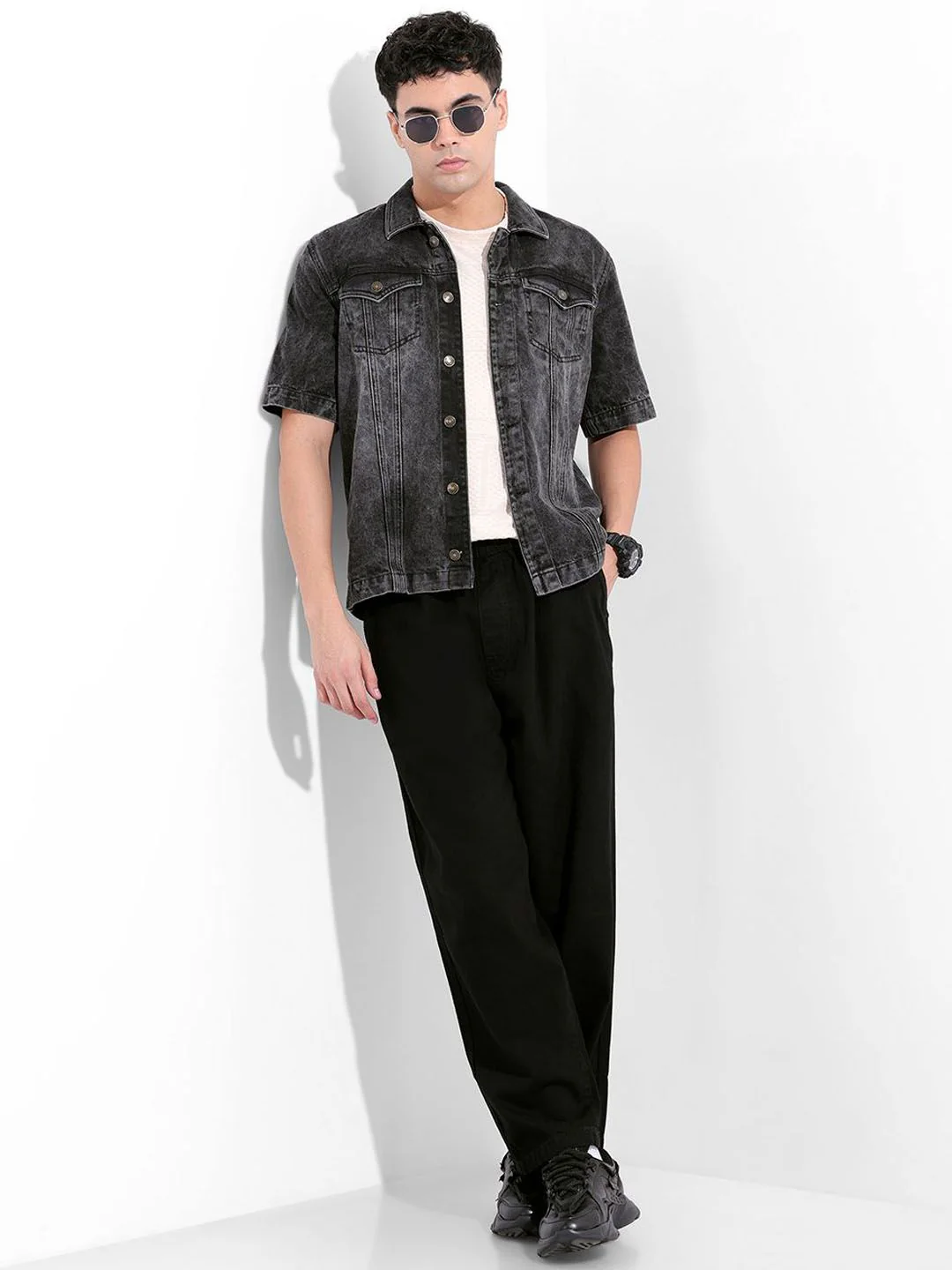The Indian Garage Co. Men Pure Cotton Wide Leg Mid-Rise Jeans - Image 4