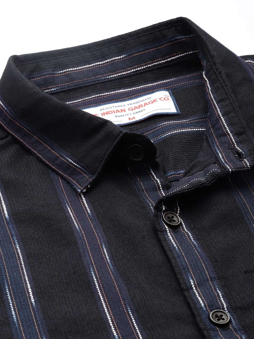The Indian Garage Co Men Purple Slim Fit Striped Dobby Casual Shirt - Image 2