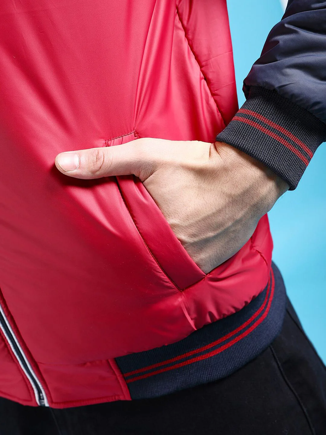 The Indian Garage Co Men Red Colourblocked Outdoor Sporty Jacket - Image 7