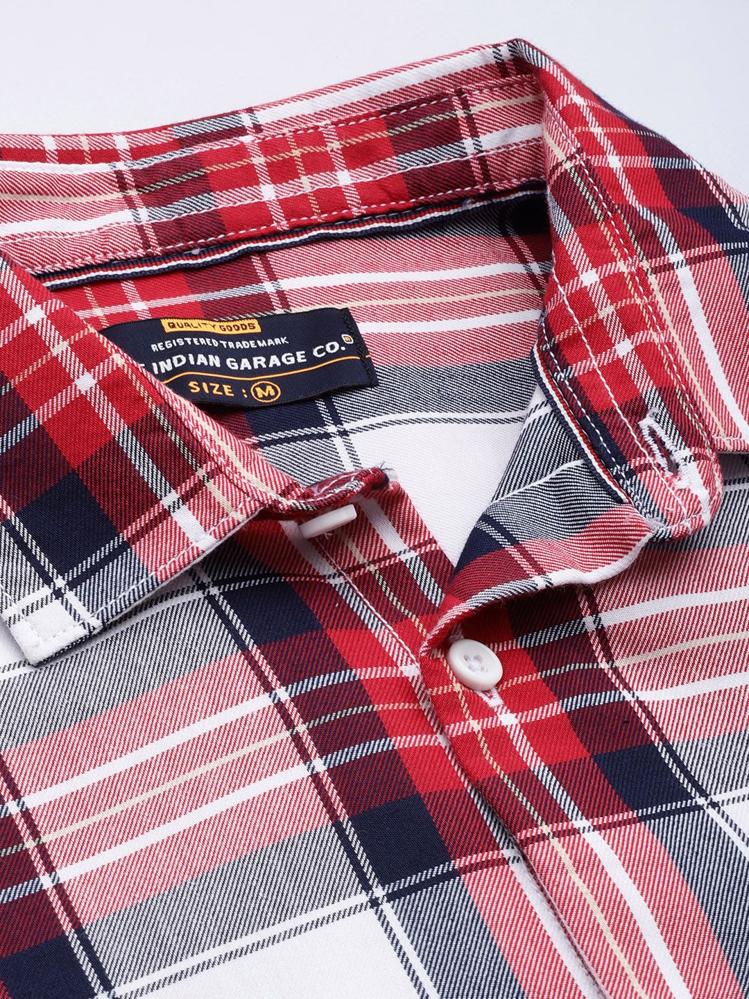 The Indian Garage Co Men Red Comfort Tartan Checks Checked Casual Shirt - Image 2