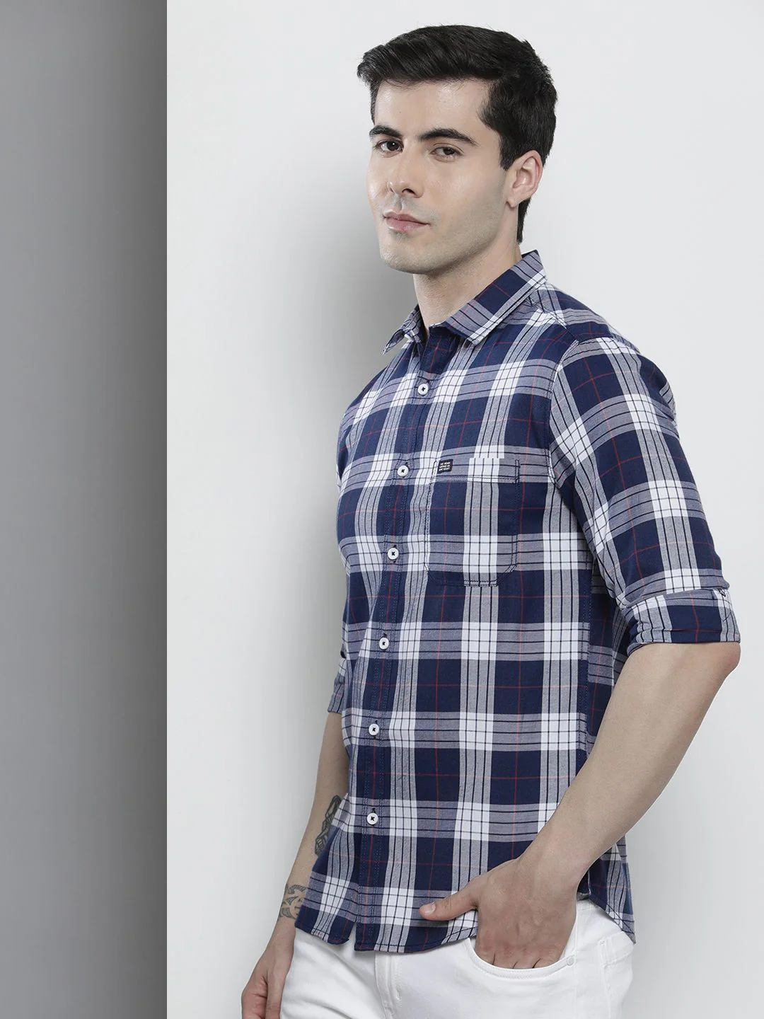 The Indian Garage Co Men Regular Fit Checked Casual Shirt - Image 5