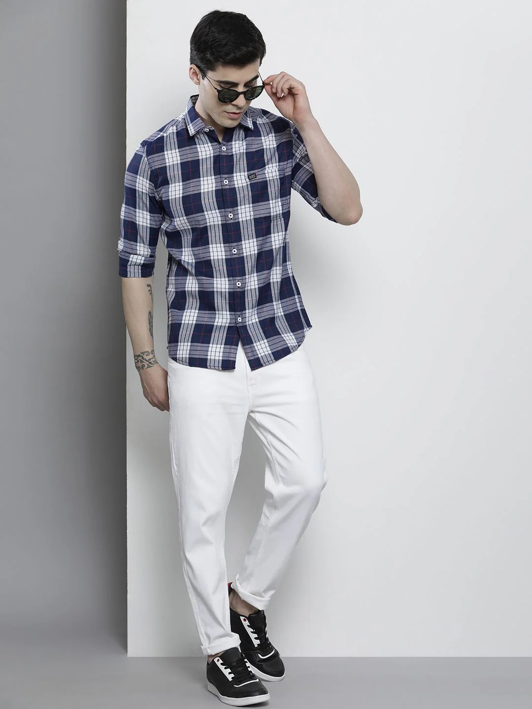 The Indian Garage Co Men Regular Fit Checked Casual Shirt - Image 6