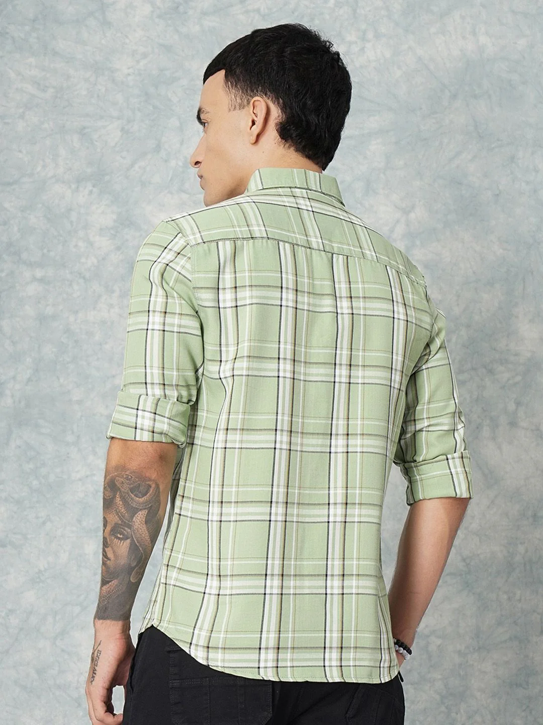 The Indian Garage Co Men Regular Fit Checked Casual Shirt - Image 4