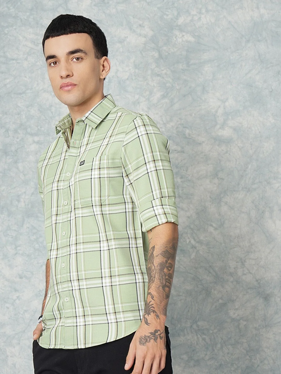 The Indian Garage Co Men Regular Fit Checked Casual Shirt - Image 5