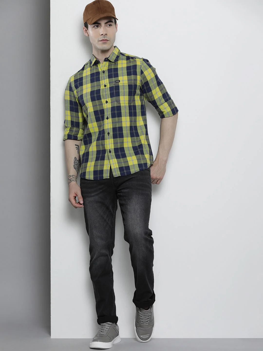 The Indian Garage Co Men Regular Fit Checked Casual Shirt - Image 6