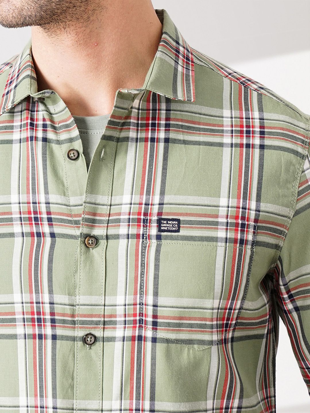 The Indian Garage Co Men Regular Fit Checked Casual Shirt - Image 2