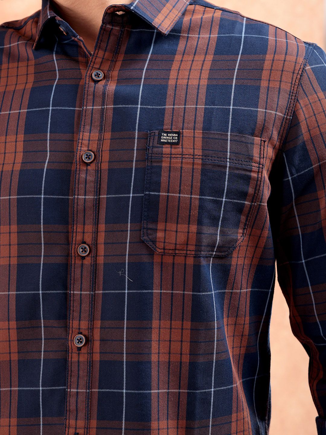 The Indian Garage Co Men Regular Fit Checked Casual Shirt - Image 2